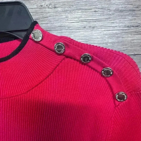 Calvin Klein Christmas 🤶 Red Mock Turtleneck Sweater XL - Picture 3 of 7